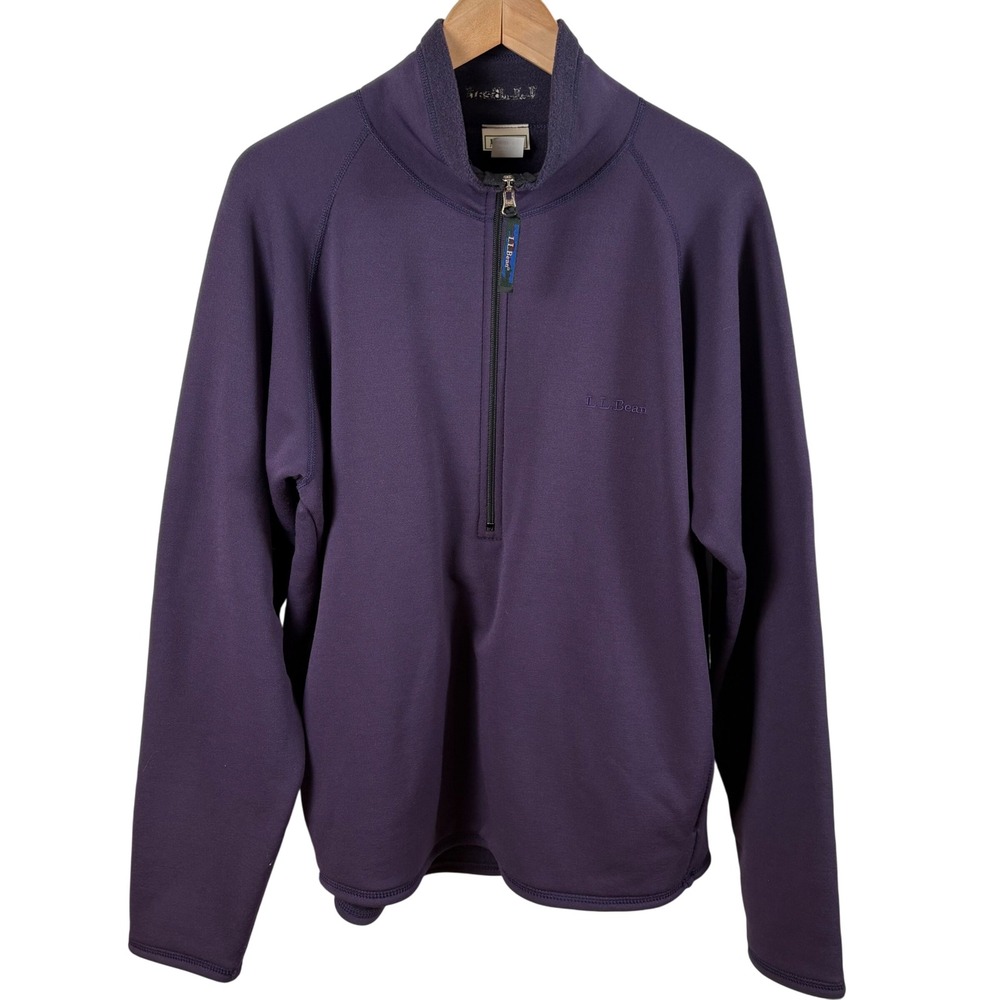 L.L. Bean Men's Purple Quarter-Zip‎ Fleece Pullover Size L Gorpcore Layering